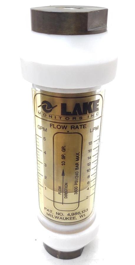 Used 🔥 CLEAN Lake Monitors H3B6WS05 1.0 SP GR Flow Meter 3500PSI 1/4" NPT