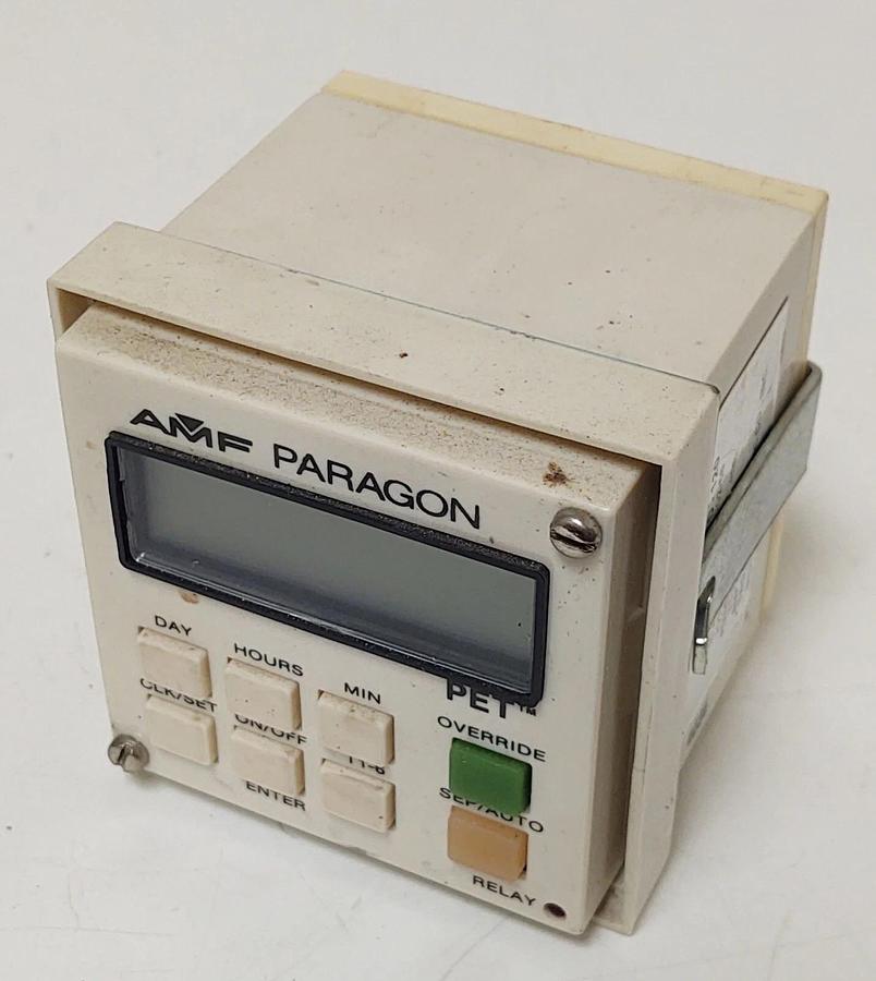 Used AMF Paragon PET 71D-120 Programmable Electronic Timer D-1202-99 120 VAC Input