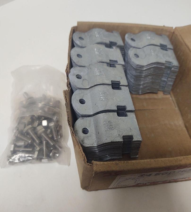 🔥(70 Sets w 25 Bolt) Strut Pipe/Conduit Clamp, HDG RGD 3/4 Hot Dip Galvanized