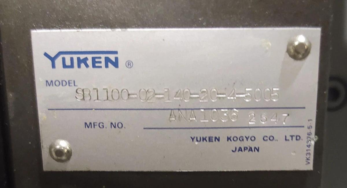 Used Yuken SB1100 Relief Valve EH Series Power Amplifier / Piston Pump / Toshiba 480