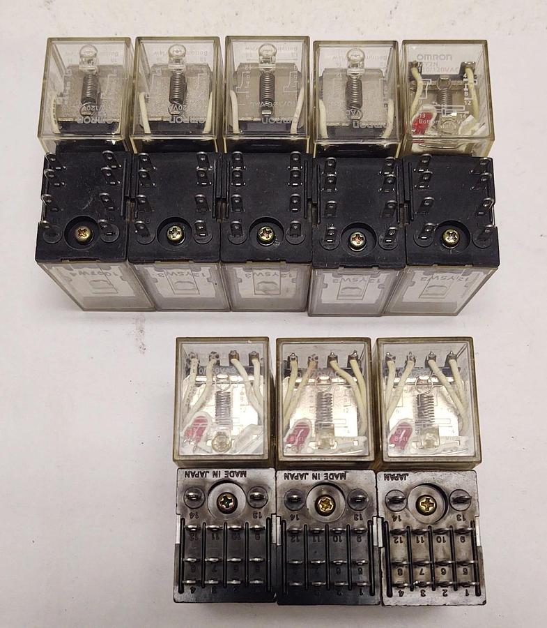 Used LOT 16 RELAYS OMRON MY4ZN 110/120VAC COIL 14 Pin, MY2, MY2N, MY4N FREE SHIPPING