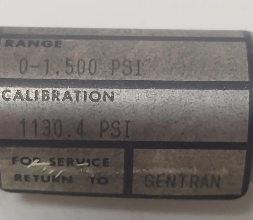 Used 🔥 Gentran GT76/6-1.5K Pressure Transducer Transmitter Range 0-1,500 PSI