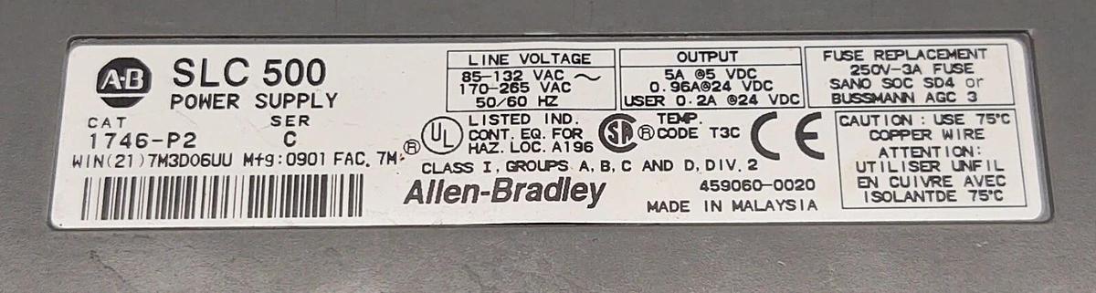 Used PLC Allen-Bradley SLC500 1746-A10 Rack 10 Slots Power Supply And 7 I/O Cards