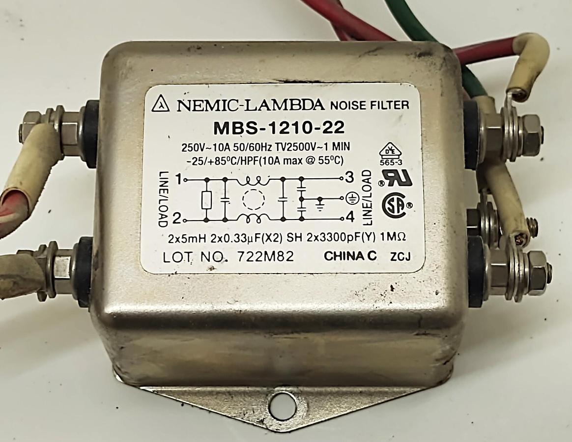 Used NEMIC-LAMBDA MBS-1210-22 NOISE FILTER 250V 10A