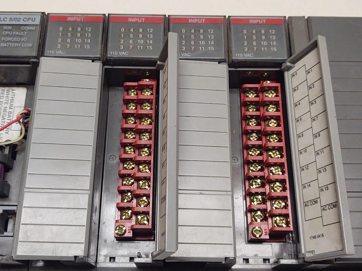 Used PLC Allen-Bradley SLC500 1746-A10 Rack 10 Slots Power Supply And 7 I/O Cards