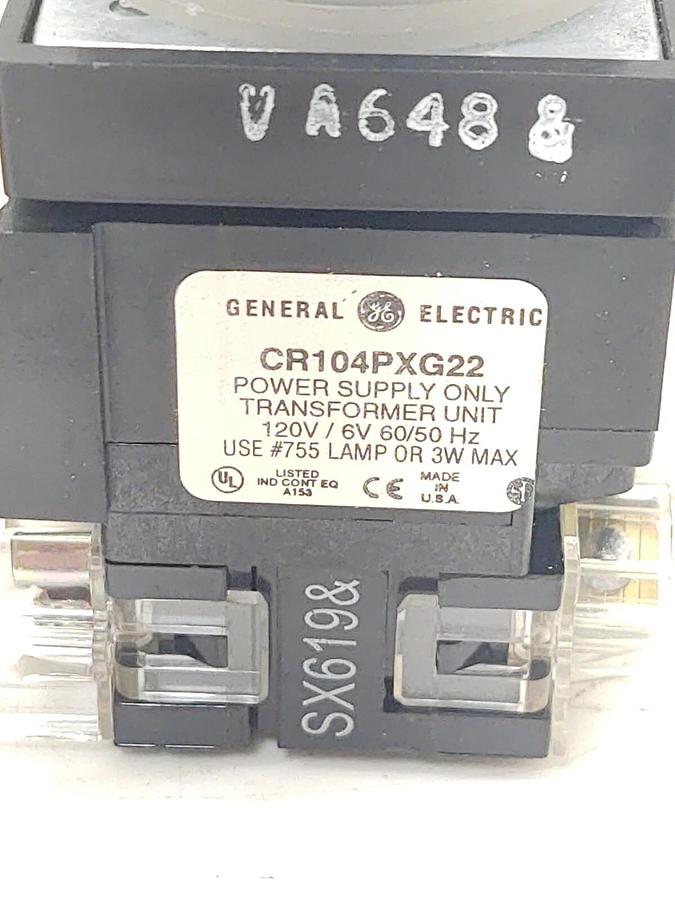 GENERAL ELECTRIC CR104PBT11A5C2 ILLUMINATED PUSHBUTTON 120V, 1 NO 1 NC CONTACT