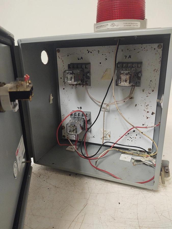Used Hoffman A1212CH Junction Box Electrical Enclosure, ADAPTABEACON 48FLEDR-N5 120V