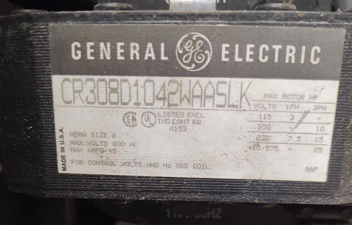 Used 🔥 GE Motor Starter Size 2, Nema 2, 600 V Fused Disconnect 30A Fuses 120V Coil