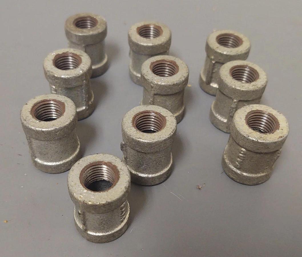 🔥(QTY 10) Galvanized 1/4" Iron Threaded Pipe Fitting Coupling