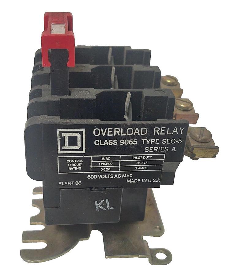 Used 🔥Square D Overload Relay 9065 SE05 600VAC