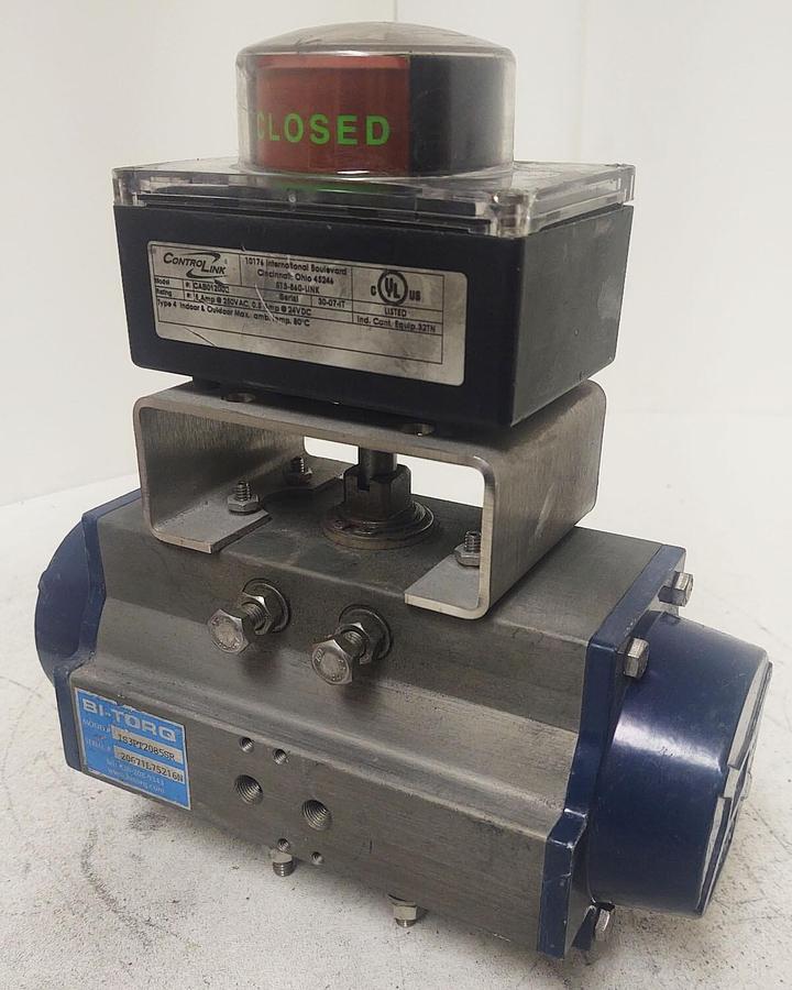 Used 🔥 BI-TORQ IS3PT2085SR Pneumatic Valve Actuator With Control Link CAB01200E