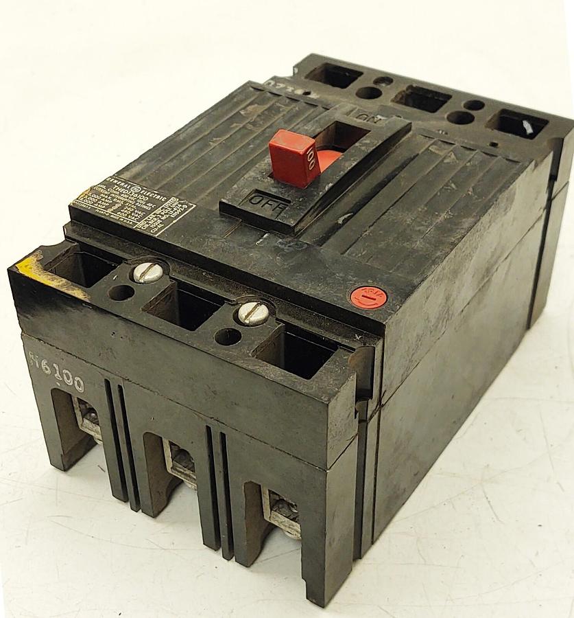 Used 🔥 GE THED136100 Circuit Breaker 3P 100A 240/480V Very Good Condition