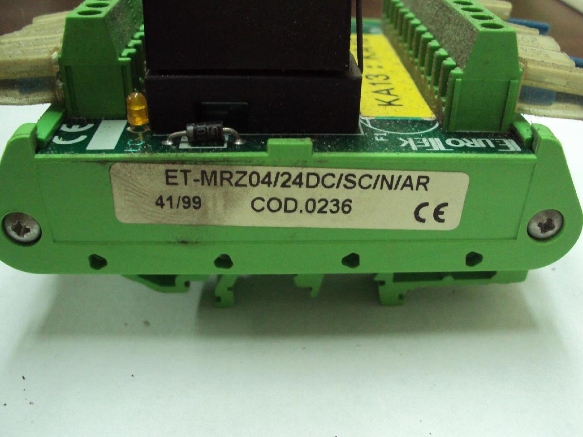 Used Eurotek 4 Channel Relay ET-MRZ04/24DC/SC/N/AR Breakout Board