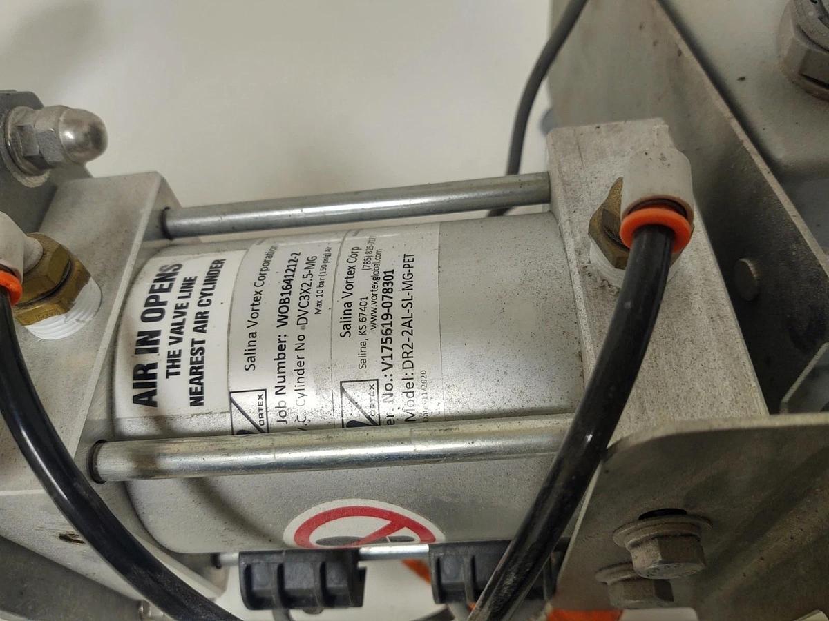 Used đŸ”¥SALINA VORTEX DR2-2AL-SL-MG-PET DIVERTER SLIDE GATE VALVE PNUMATIC CYLINDER 2"