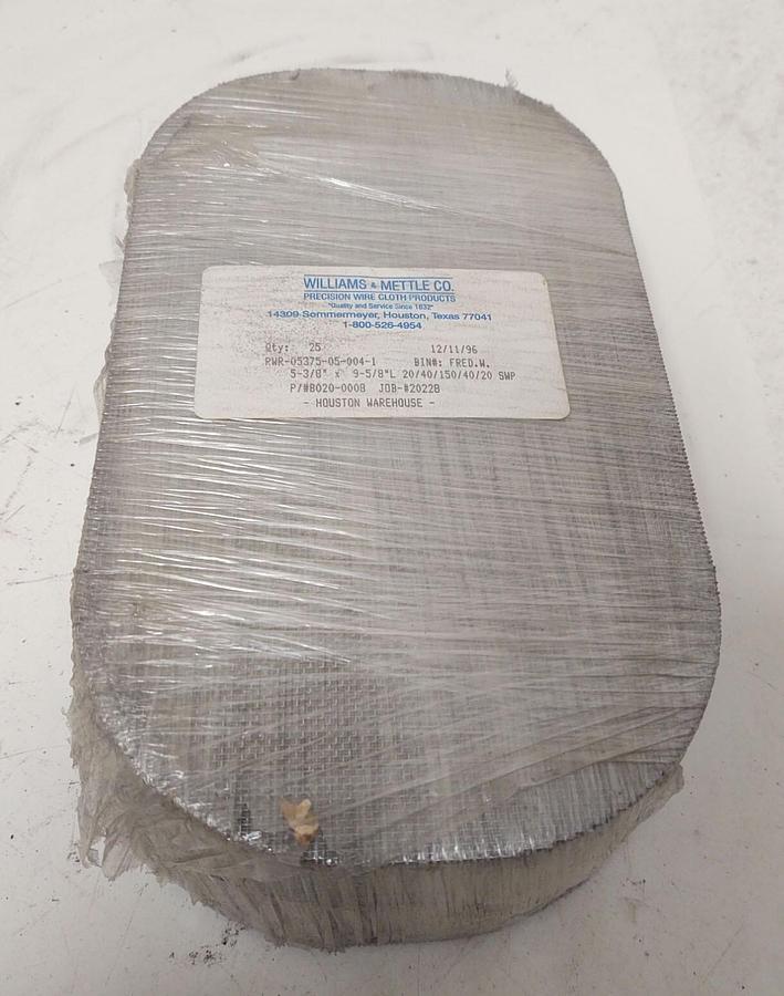 5-3/8 x 9-5/8 Twin Screw 5 Layer Wire Mess Filter Extruder Screen Pack, 25 PCS