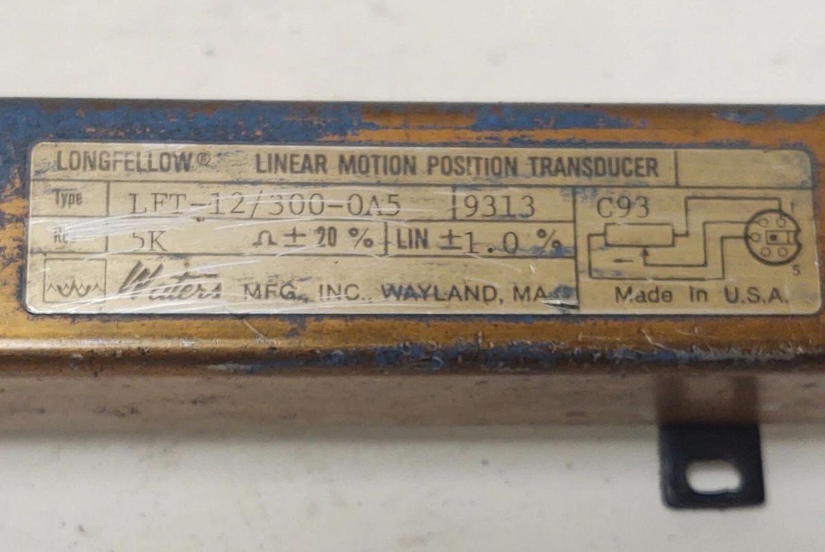 Used 🔥 Waters Longfellow 12" Linear Motion Position Transducer LFT-12/300-0A5