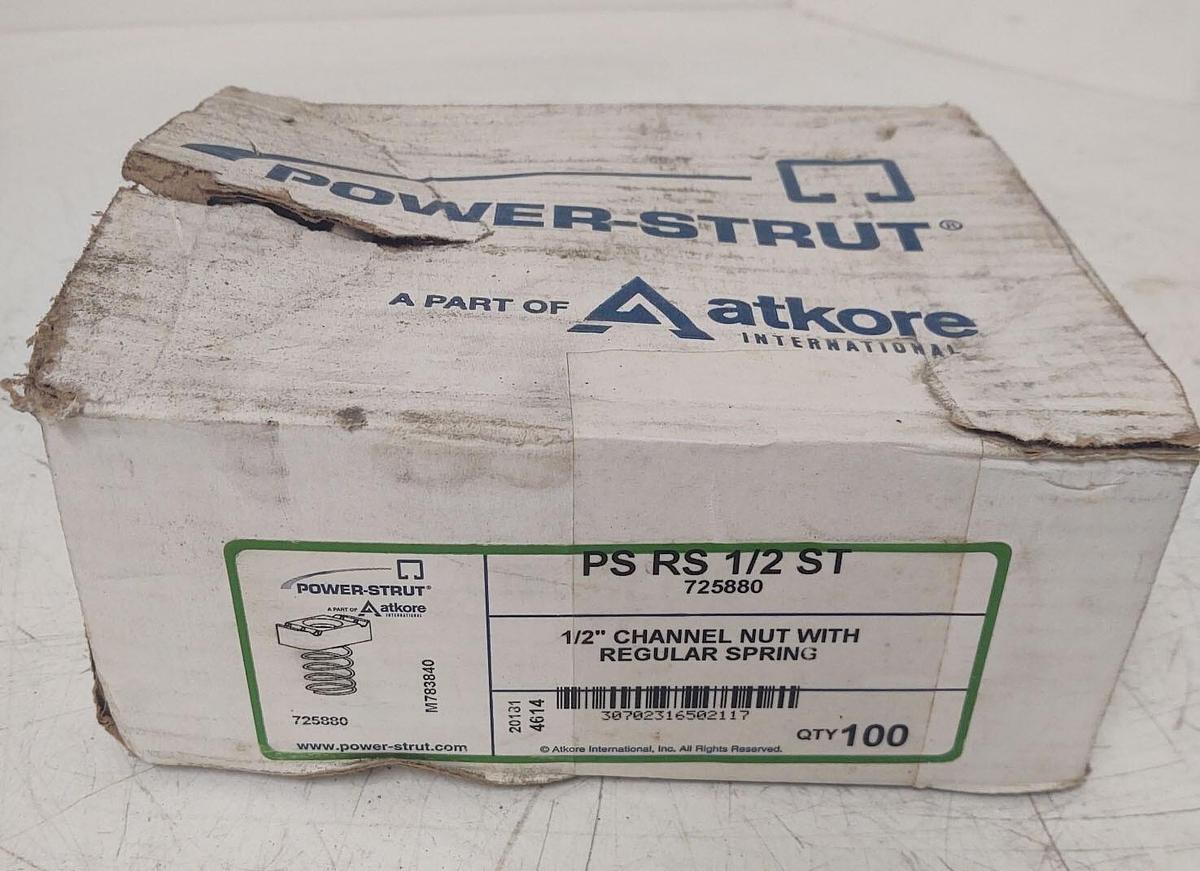 🔥 Power-Strut 72588o PS RS 1/2 ST Channel Nut Regular Spring Box of 100 Atkore