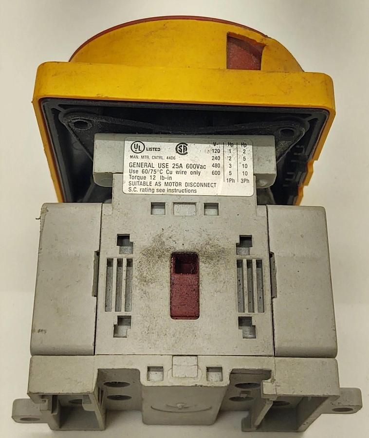 Used ALLEN BRADLEY 194E-E25-1753-6N SERIES B SWITCH 25A 600V