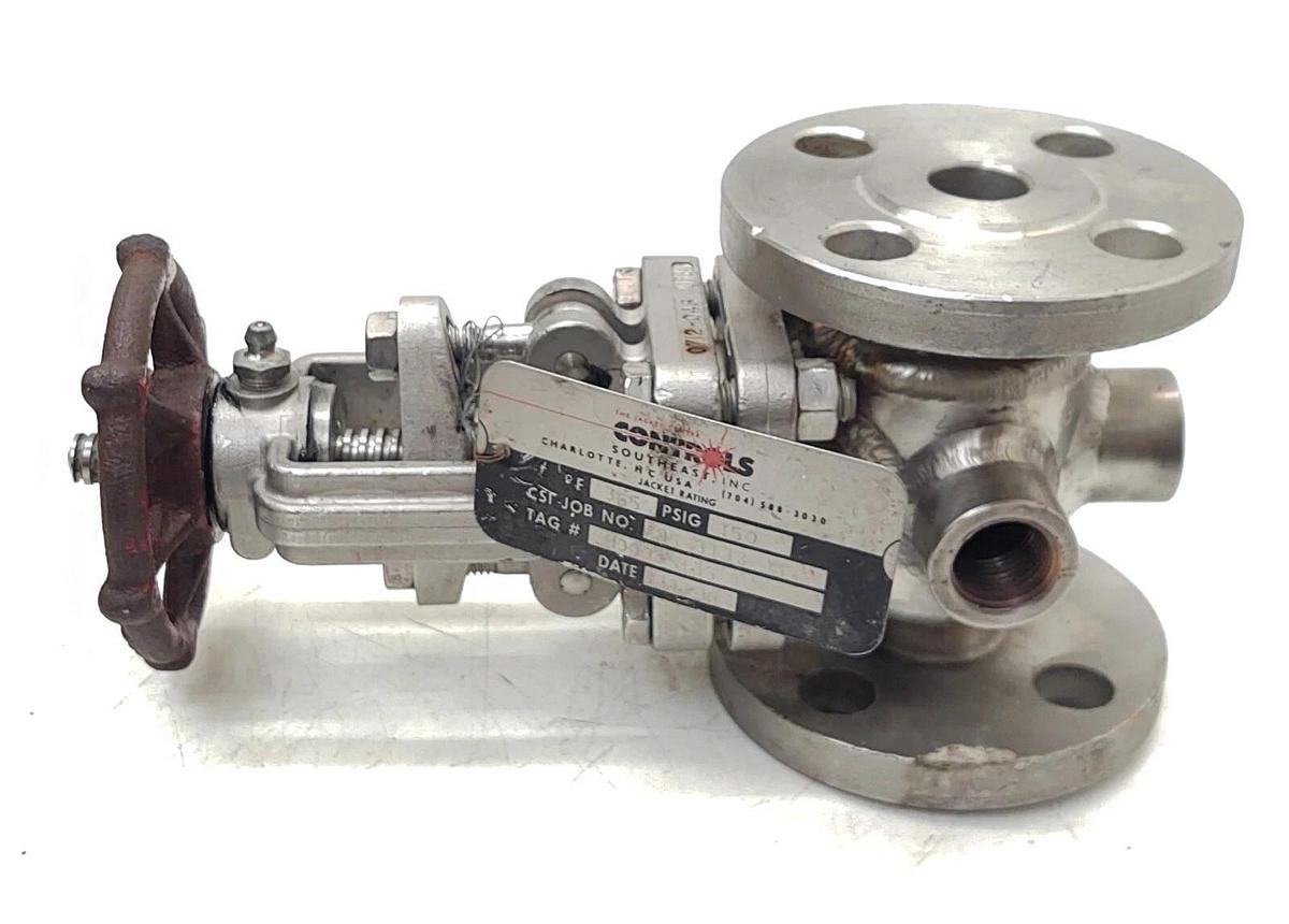 NEW Controls Southeast Jacketed SS Flow Control 3/4" Gate Valve 365°F 150 PSIG