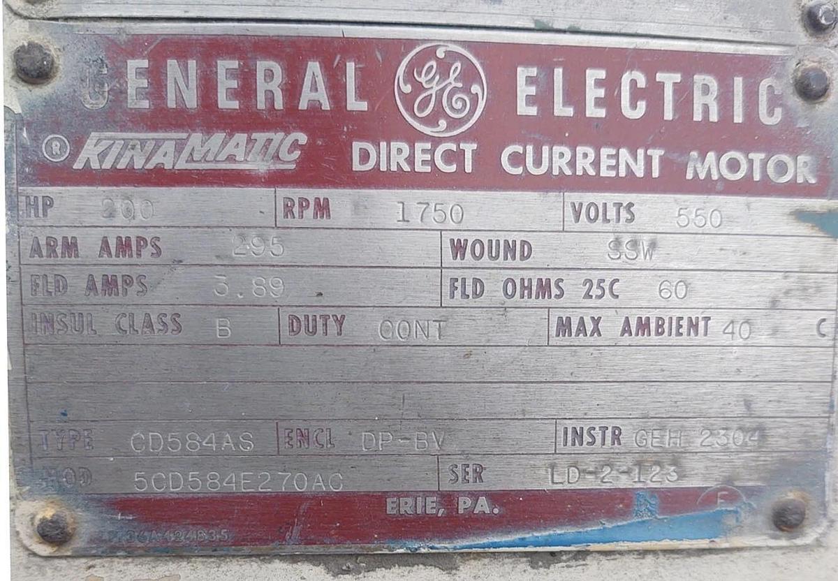 Used 🔥GE Kinamatic DC Motor, 200 HP, 550V, 1750 RPM 5CD584E270AC CD584AS