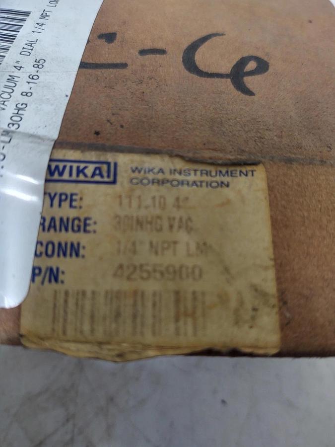🔥Wika 111.104 Commercial Vacuum Gauge, 30 To 0 Psi, 4" Dial, 1/4 In