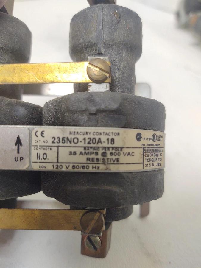 Used 🔥 MDI 235NO-120A-18 Mercury Contactor Relay 35 Amps 600VAC Coil 120V