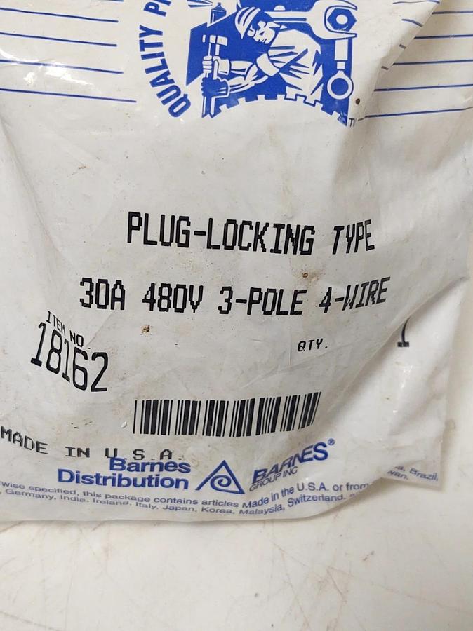 🔥NEW 2524-P Part 18162 Perma-Link NEMA 30Amp 480V Plug 4 Wire