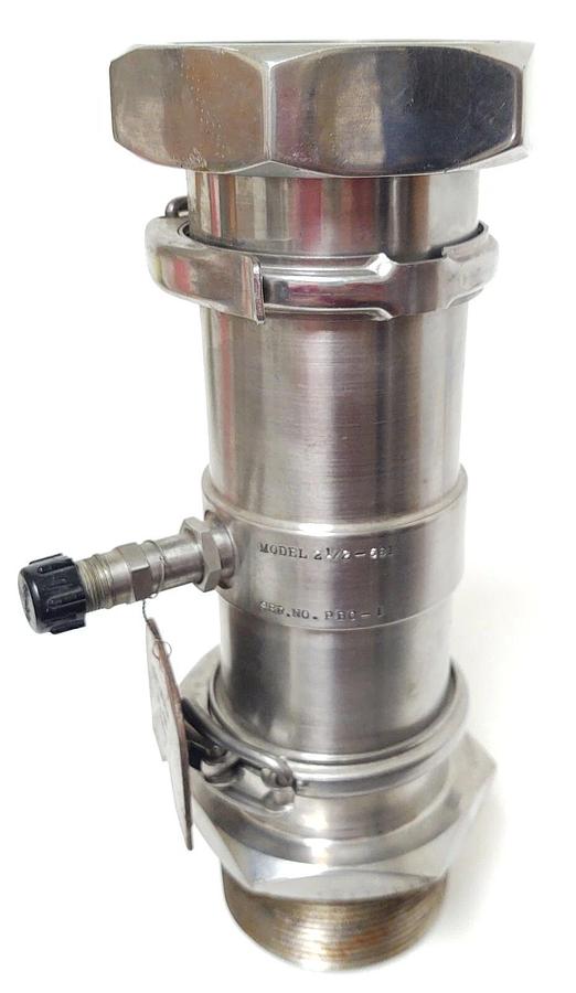 Used POTTER AERO CO. POTTERMETER TURBINE FLOWMETER  2- 1/2 -681 STAINLESS STEEL