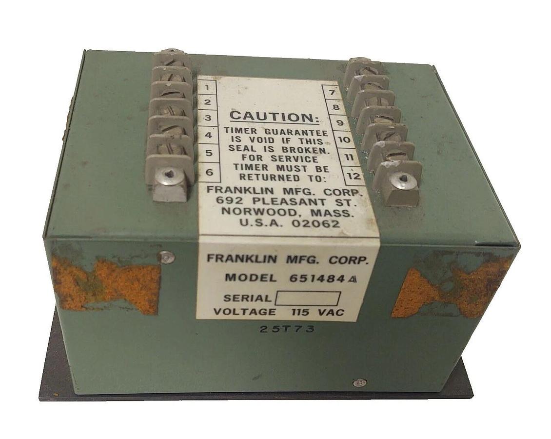 Used 🔥 Franklin MFG Corp Timer Module Model 651484 115V