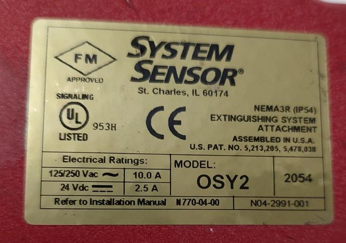 Used 🔥System Sensor OSY2 Supervisory Switch