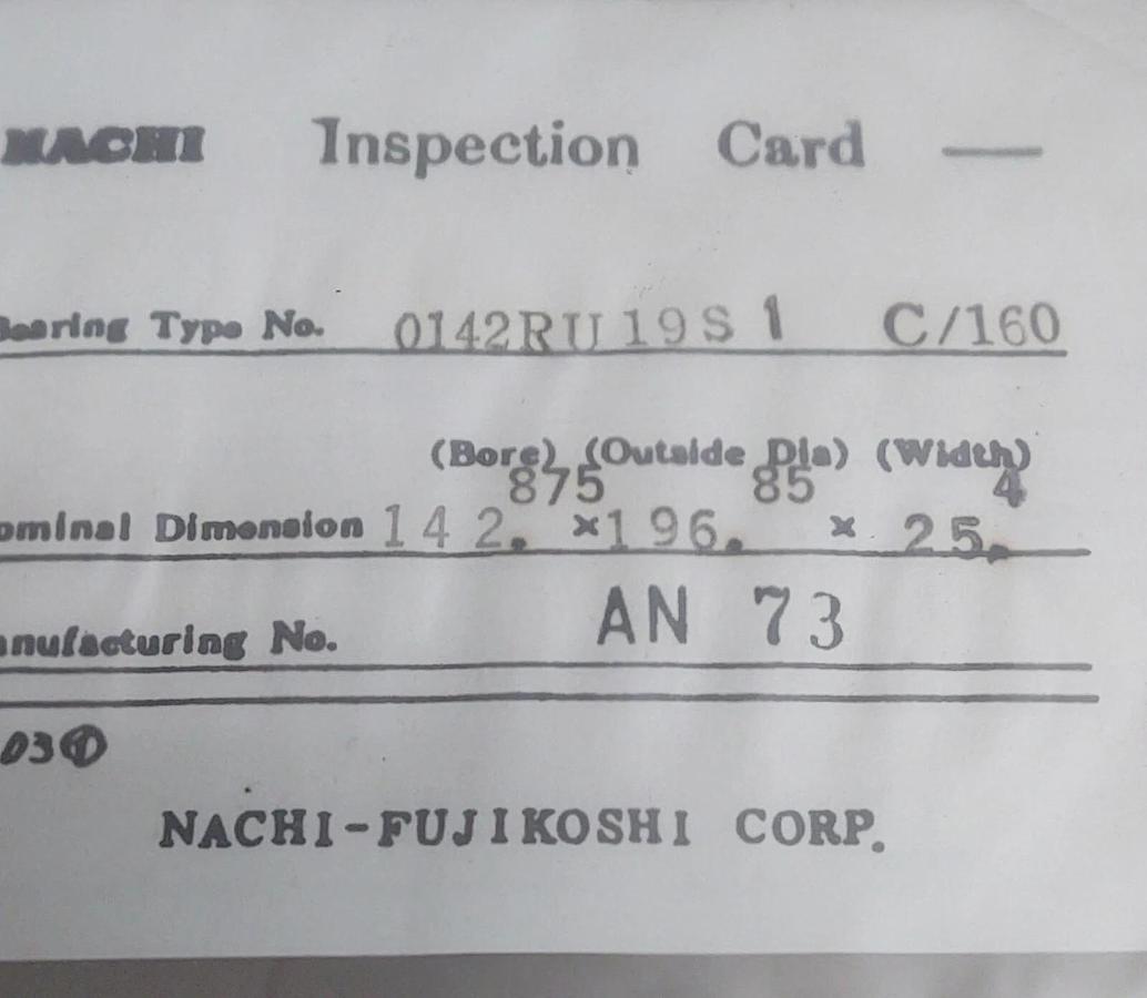 🔥New SET 244854 Nachi SPHERICAL ROLLER BEARING 0142RU19S1 C/160 142x196x25