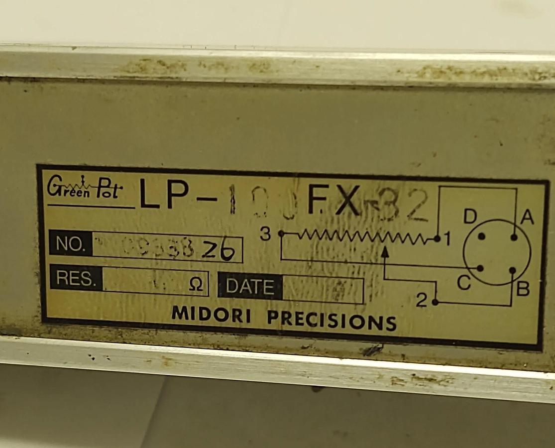 Used MIDORI PRECISION Linear Position Potentiometer Transducer LP-100FX-32 4" Travel