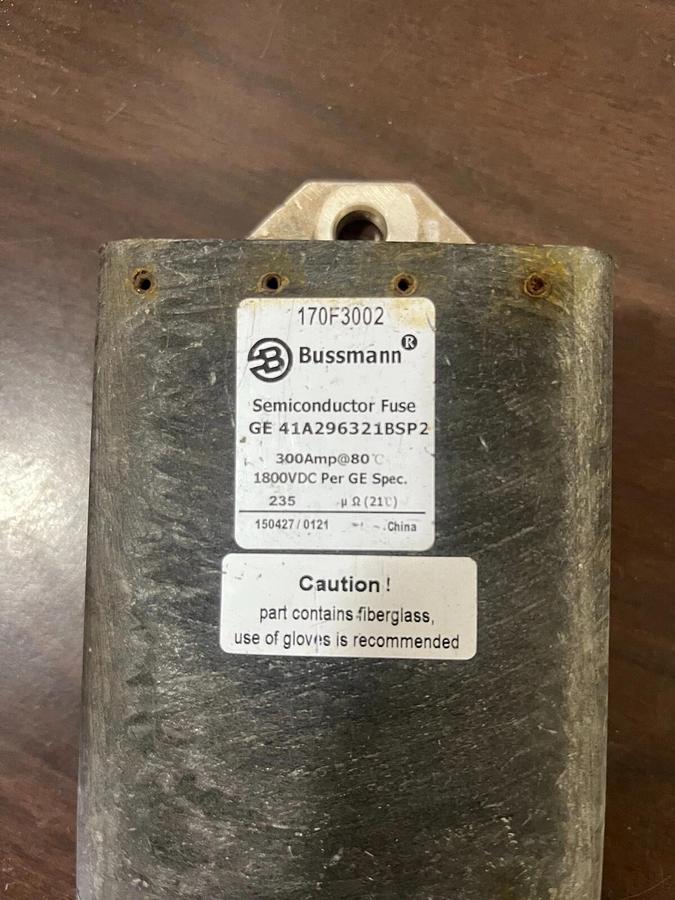 Used Bussman Semiconductor fuse GE 41a296321bsp2 300 amp 1800VDC