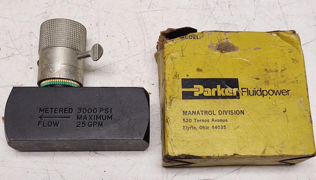Parker F1200S - 11AN 3/4" Hydraulic Flow Control Valve 3000PSI 25GPM (NEW)