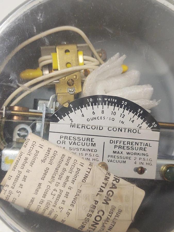 🔥NOS Mercoid Vacuum or Pressure Differential Switch PR-2-P1