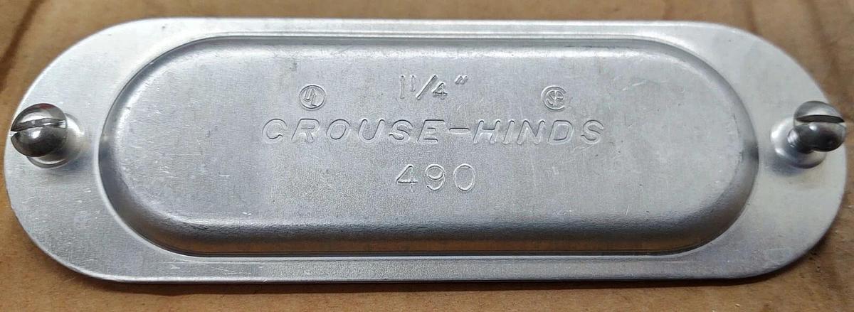 (10) Crouse-Hinds 490 Conduit Body Cover, Size: 1-1/4" - NIB