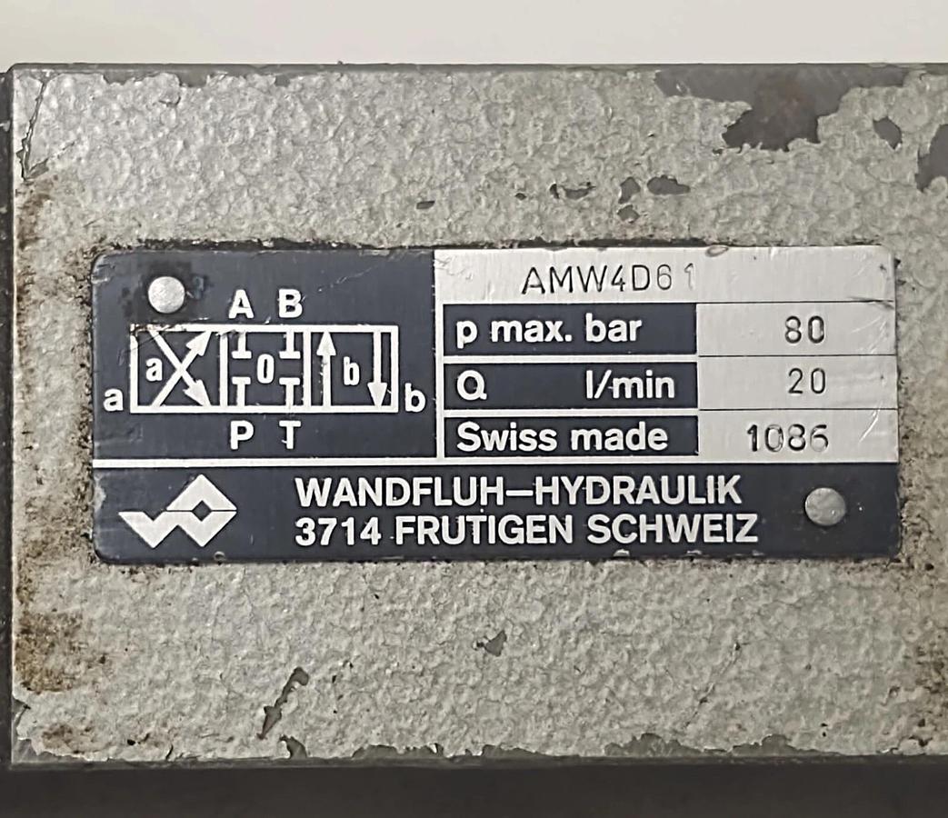 Used 🔥 Wandfluh AMW4D61 Hydraulic Solenoid Control Valve 80 Bar