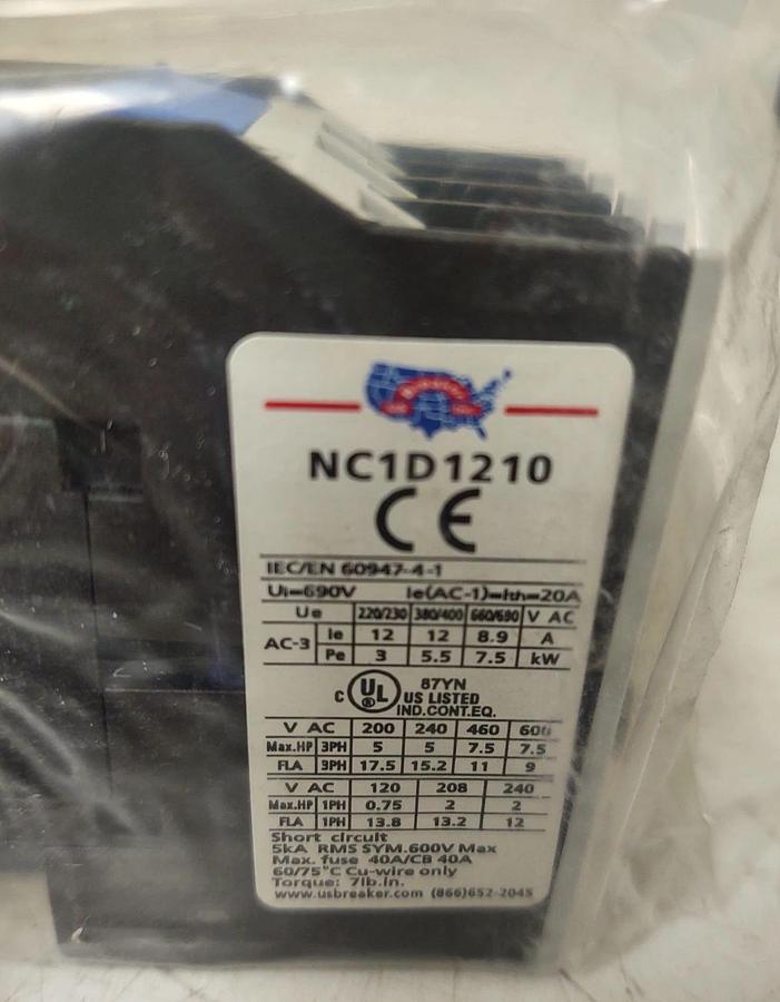 🔥US Breaker NC1D1210 3-Pole Contactor DIN-mount 120V Coil