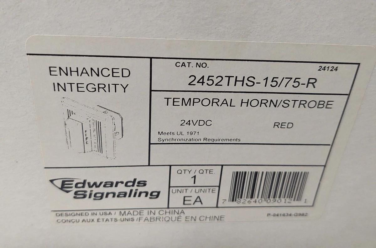 🔥(NEW) EDWARDS 2452THS-15/75-R  Temporal Horn Strobe