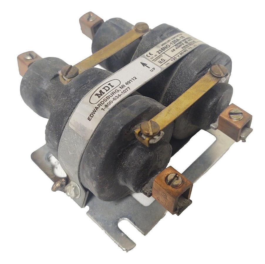 Used 🔥 MDI 235NO-120A-18 Mercury Contactor Relay 35 Amps 600VAC Coil 120V