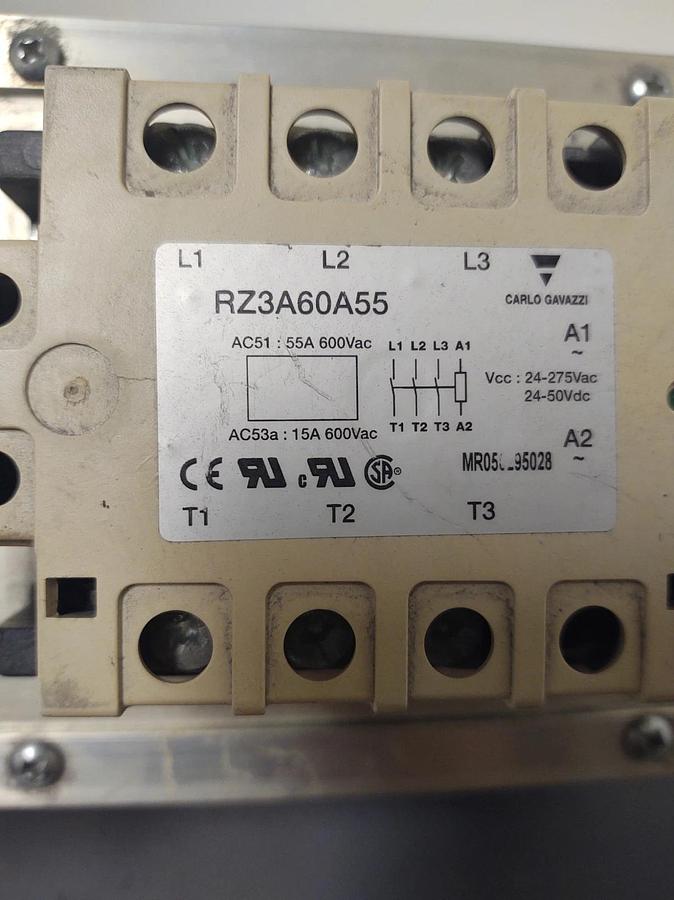 Used 🔥 Carlo Gavazzi RZ3A60A55 Solid State Relay 600VAC / 55A With Heat Sink