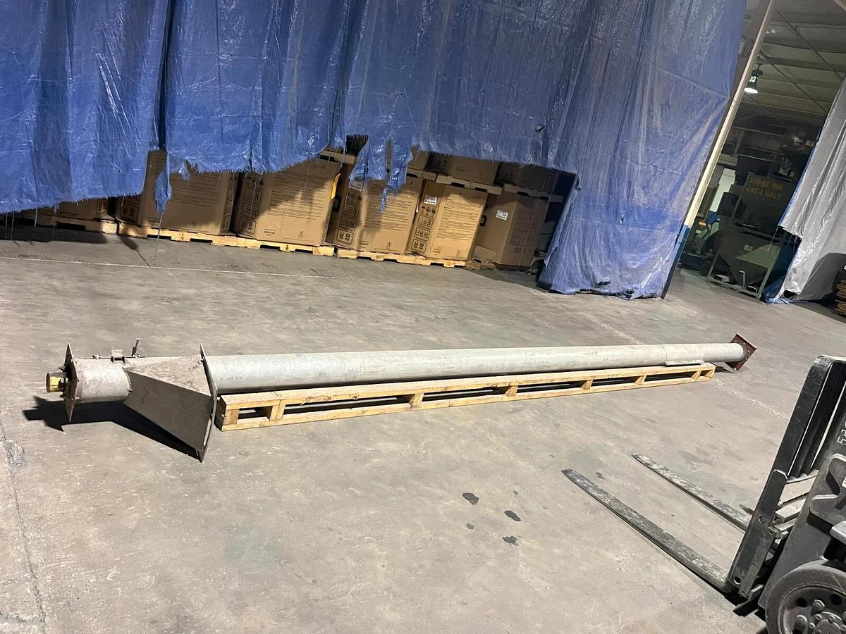 Used Screw Auger 20 ft long 8 in tube material Conveyor