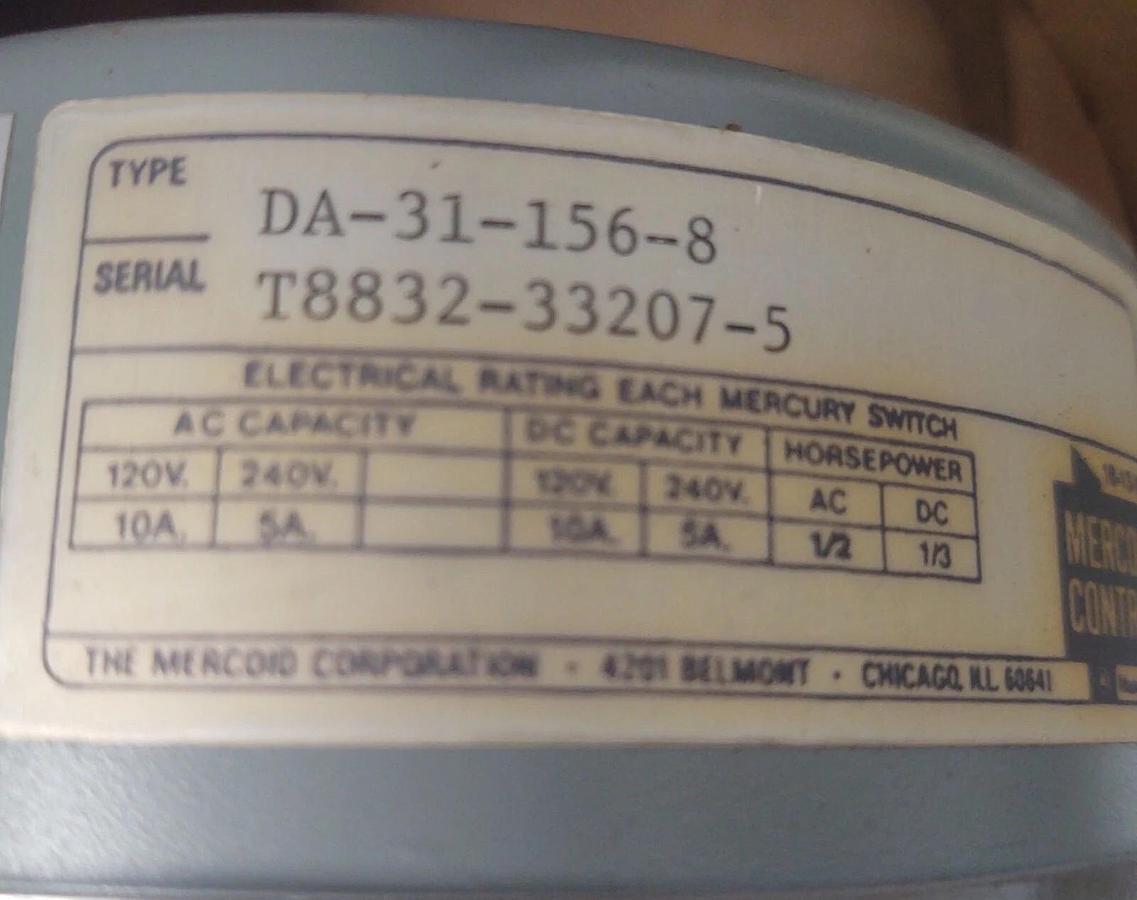 🔥NEW Mercoid DA-31-156-8 Pressure Switch
