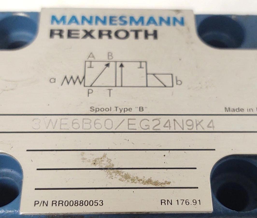 🔥NEW - REXROTH 3WE6B60/EG24N9K4 HYDRAULIC MANIFOLD VALVE, 24VDC COIL