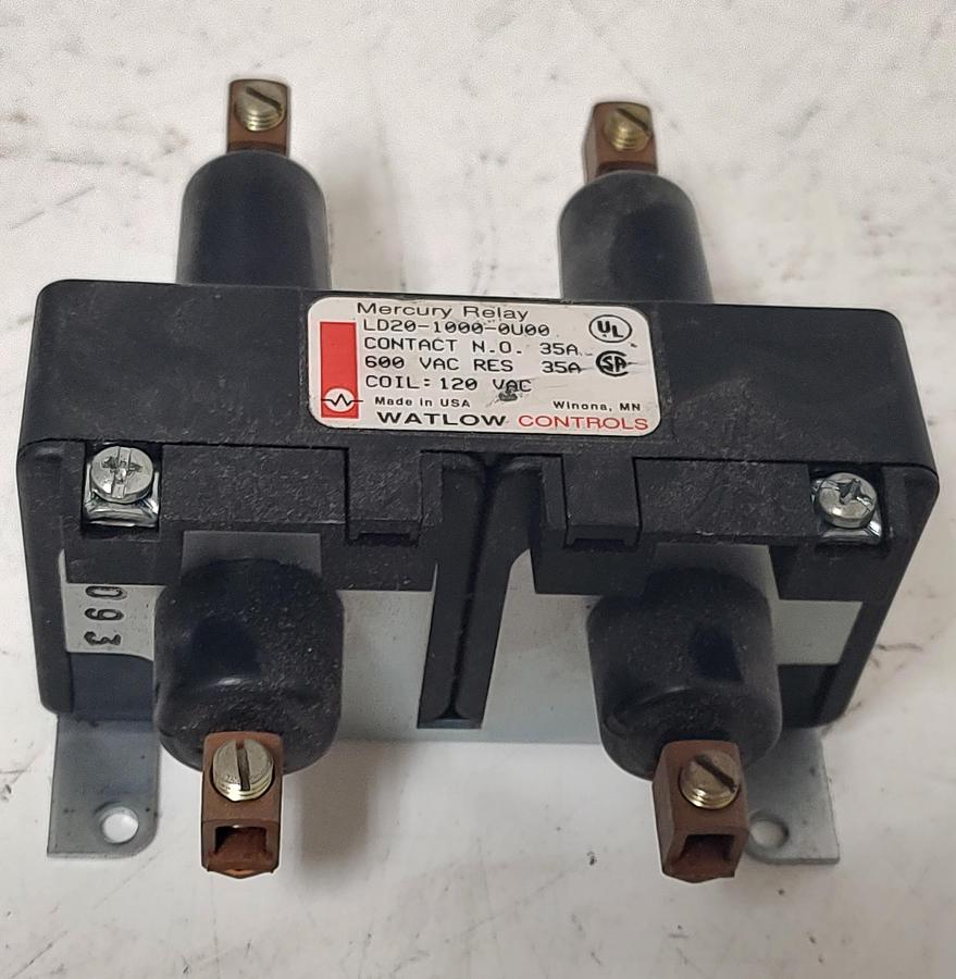 Used 🔥Watlow Controls LD20-1000-0U00 Relay 35A 600VAC 120V Coil