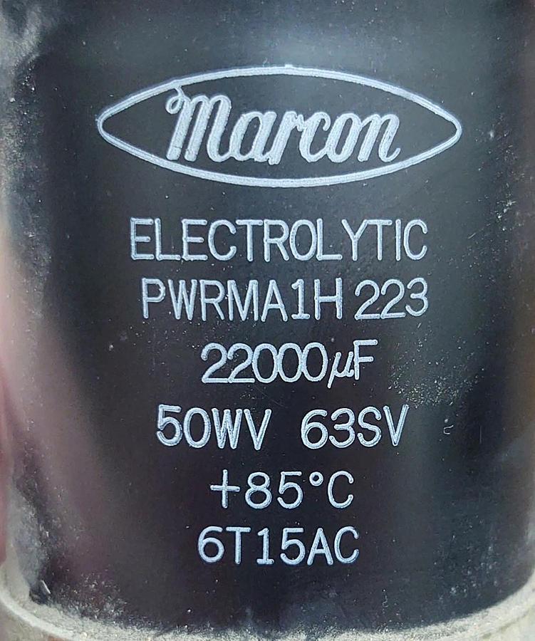 Used 🔥Marcon PWRMA1H223 Electrolytic Capacitor 22000μF 50WV 63SV