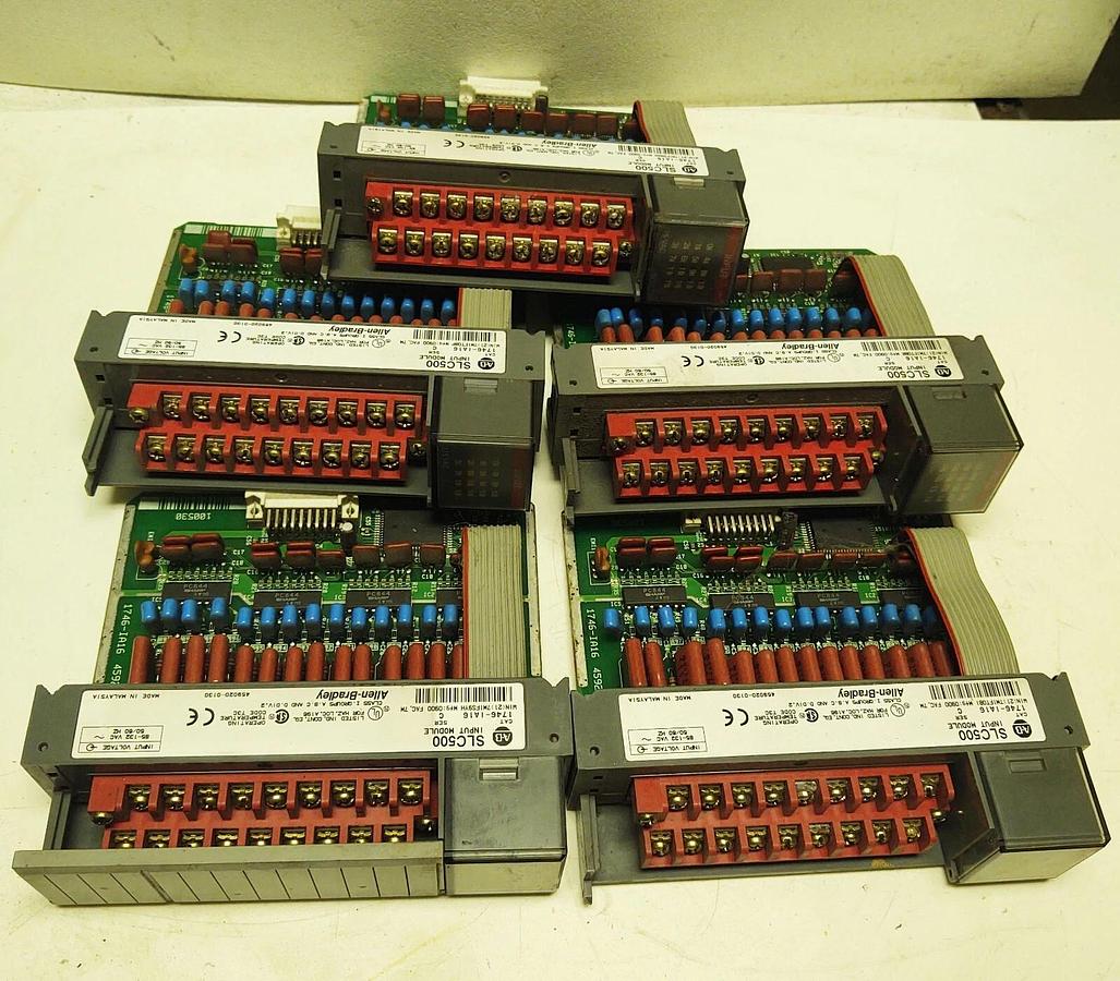 Used (LOT 5) SLC 500 Allen-Bradley 1746-IA16 Ser C 115 VAC Input Module 646413000000