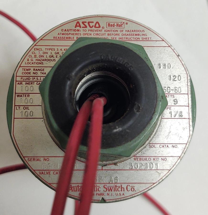 🔥 NEW ASCO 8320A6 SOLENOID VALVE 110/120V 1/4"-PIPE 3 WAY BRASS
