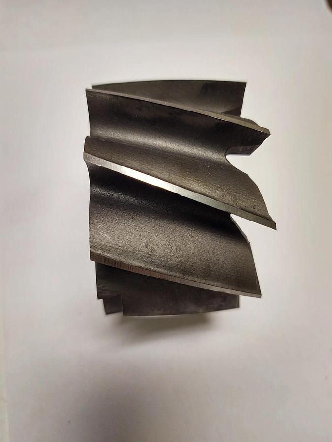 MOON 2-3/4" OD 1-5/8" 10-Flute HSS RH Finisher Shell End Mill Uncoated, 1" Arbor