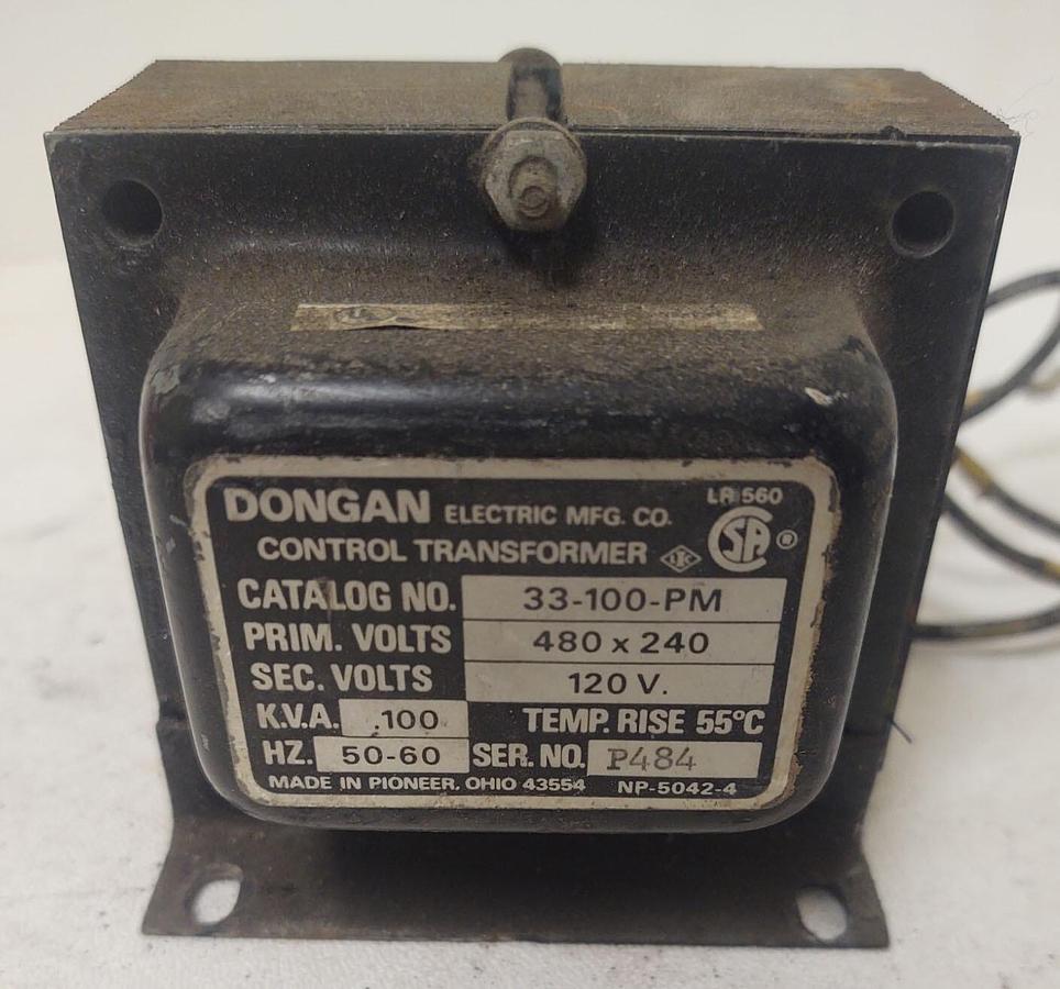 Used 🔥 Dongan 33-100-PM 33 Control Transformer, 240/480 VAC Primary, 120 VAC Sec